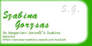 szabina gorzsas business card